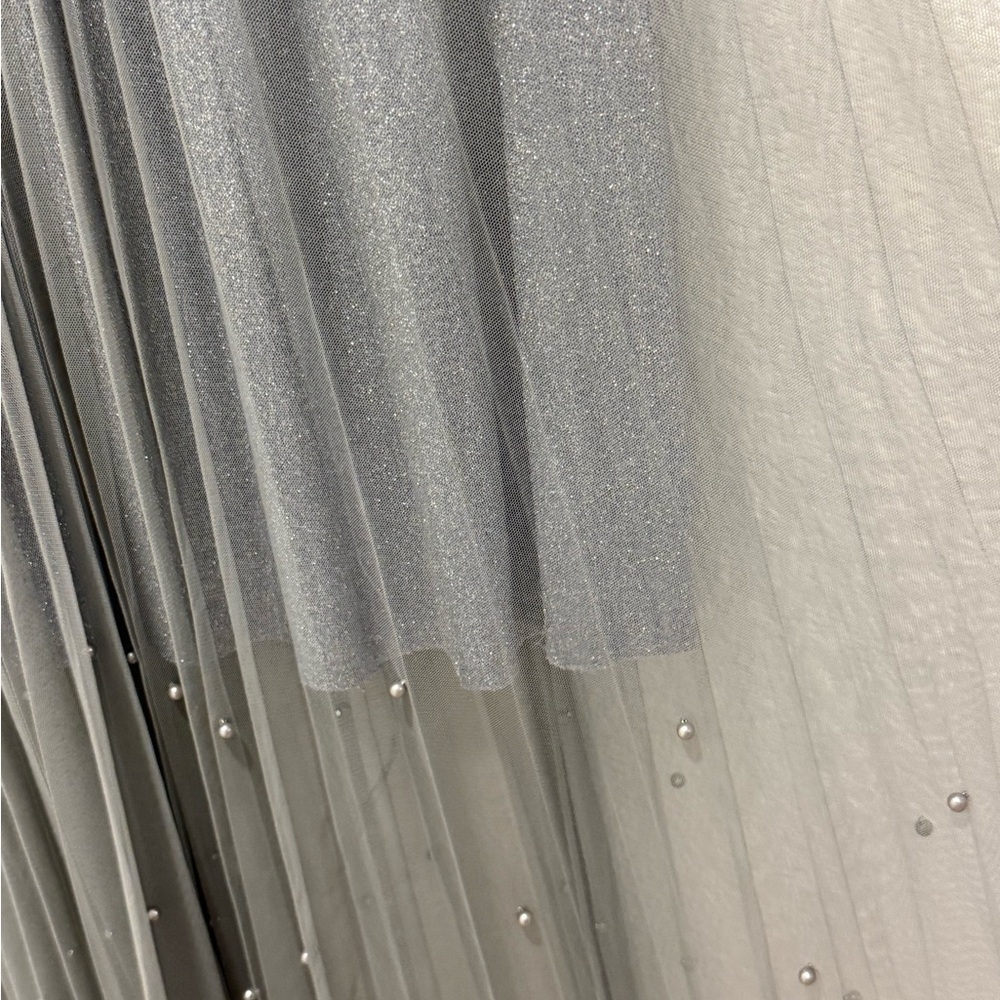 Elegant Gray Tulle Skirt - Picture 4 of 5